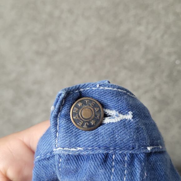 Jean Team High Rise Groovy Retro Distressed Faded Blue Jeans Size 36/30 - Picture 4 of 12